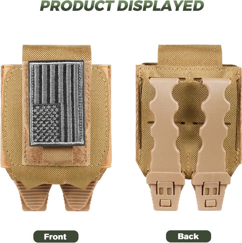 FRTKK Molle Handcuff Pouch, Handcuff Case for Duty Belt/Tactical Vest, Handcuff Holster with USA Flag Patch Fit ASP Handcuff/Hinged Handcuff/Chain Handcuff/Folding Rigid Handcuff - Image 4